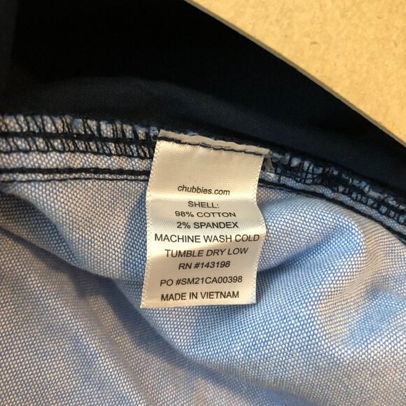 Chubbies Mens The Armadas Shorts Stretch Twill Shorts 7" Inseam Navy Size L - Picture 4 of 4